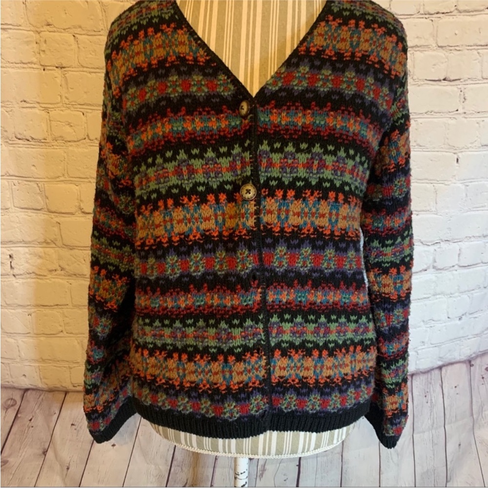 Vintage LL Bean cotton knit cardigan sweater